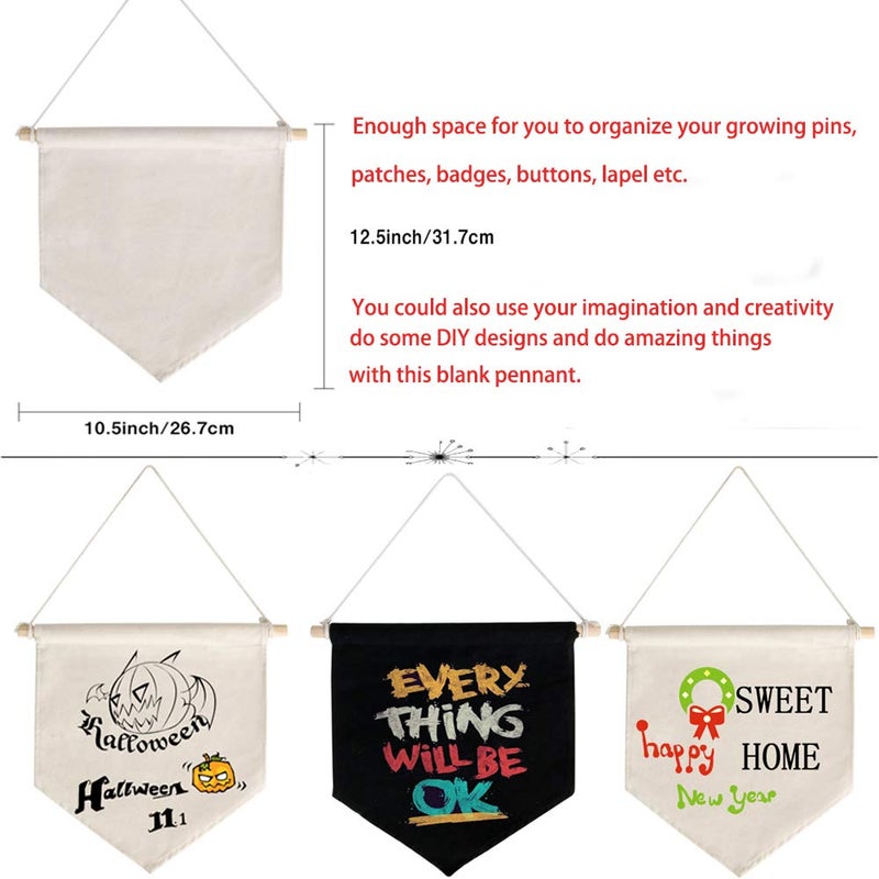 FLYPARTY Enamel Pin Wall Display Banner -Blank Canvas Banner for Display Pins Buttons (Black) - Image 3